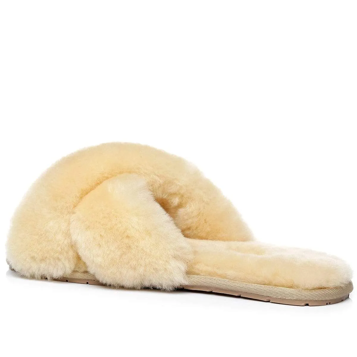 Premium Cross Fluff UGG Slides