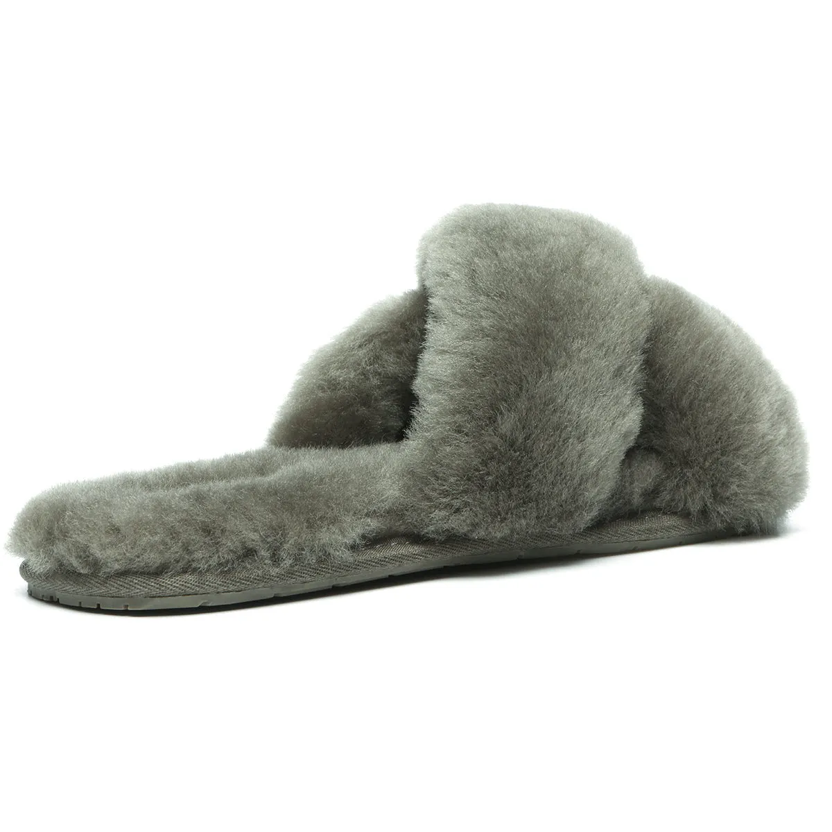 Premium Cross Fluff UGG Slides