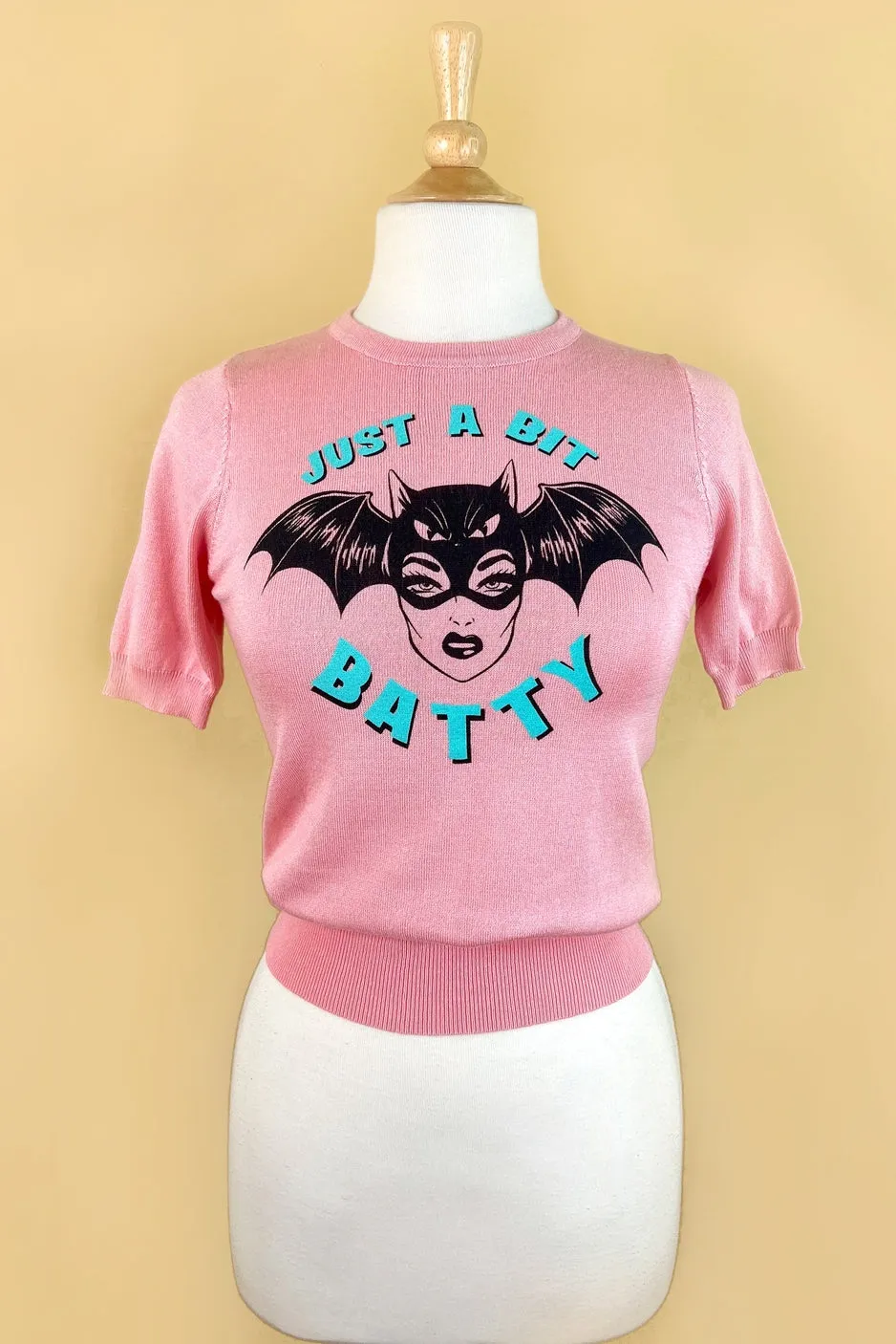 "Just a Bit Batty" Short Sleeve Sweater by Mischief Made