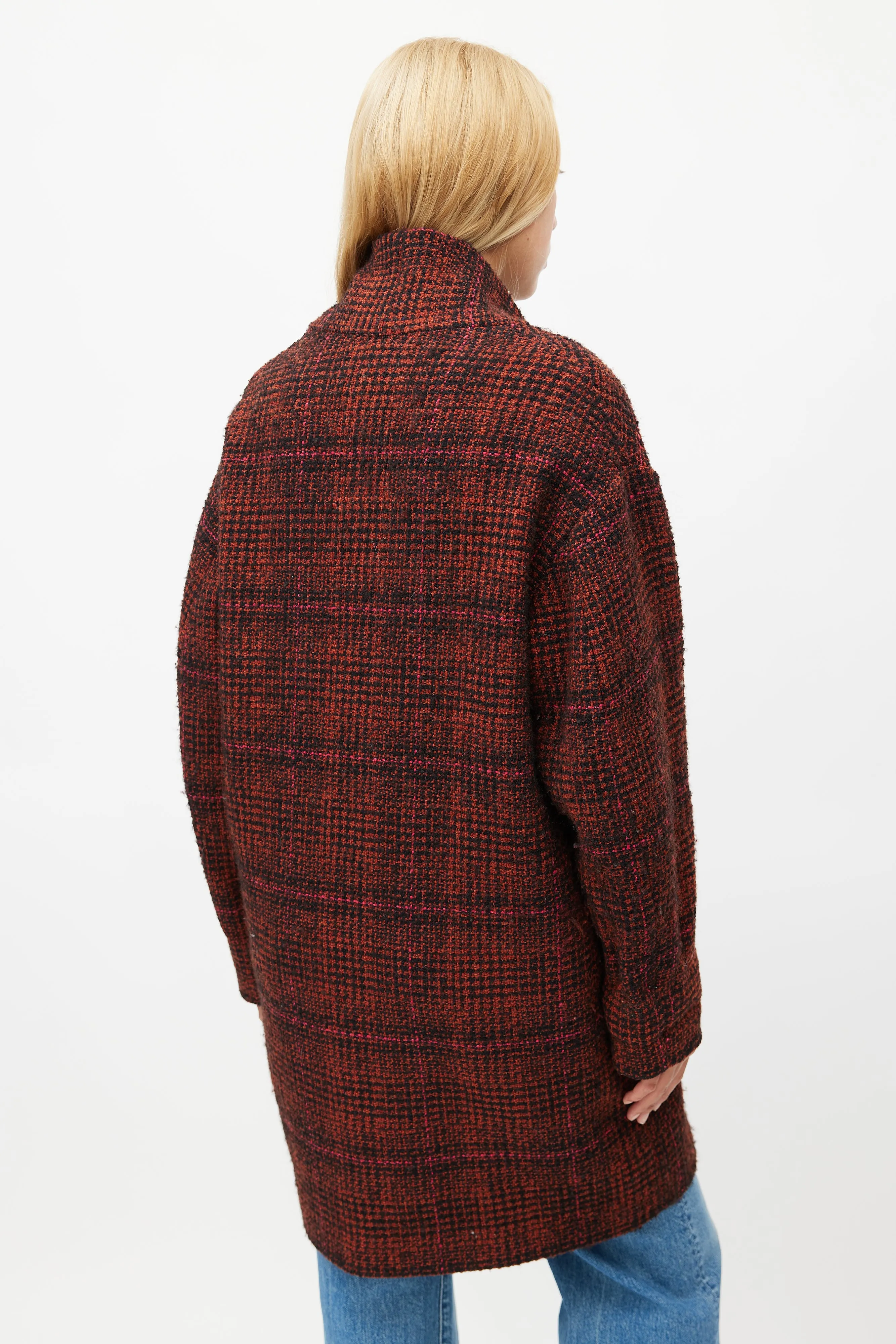 Red & Black Tweed Coat