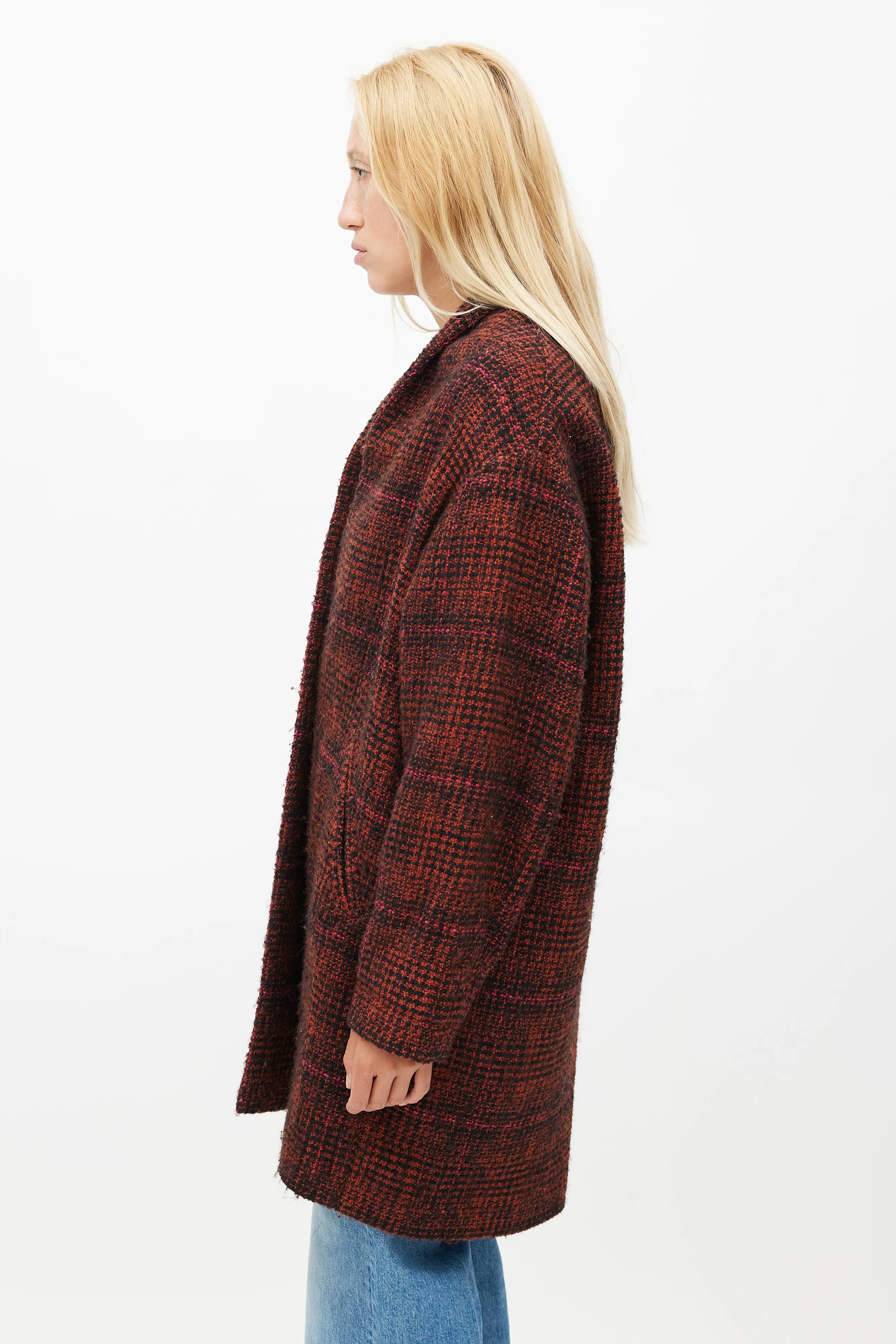 Red & Black Tweed Coat