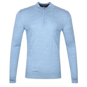 Remus Uomo 1/4 Zip Knitwear in Sky Blue