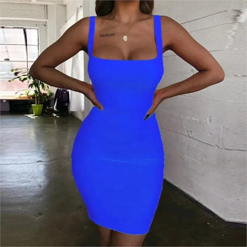 Retro Korean Fashion Club Sling Elegant Y2K Casual Bodycon Dress - Big Sale