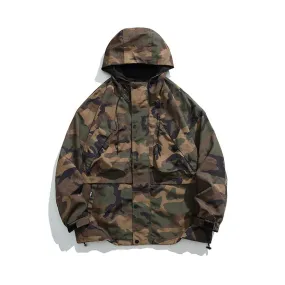 Retro Military Style Camouflage Casual Pullover Hoodies Outwears