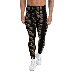 Rhino Animals Men's Leggings, Rhino Leggings Men's Running Tight Pants - Made in USA/EU/MX