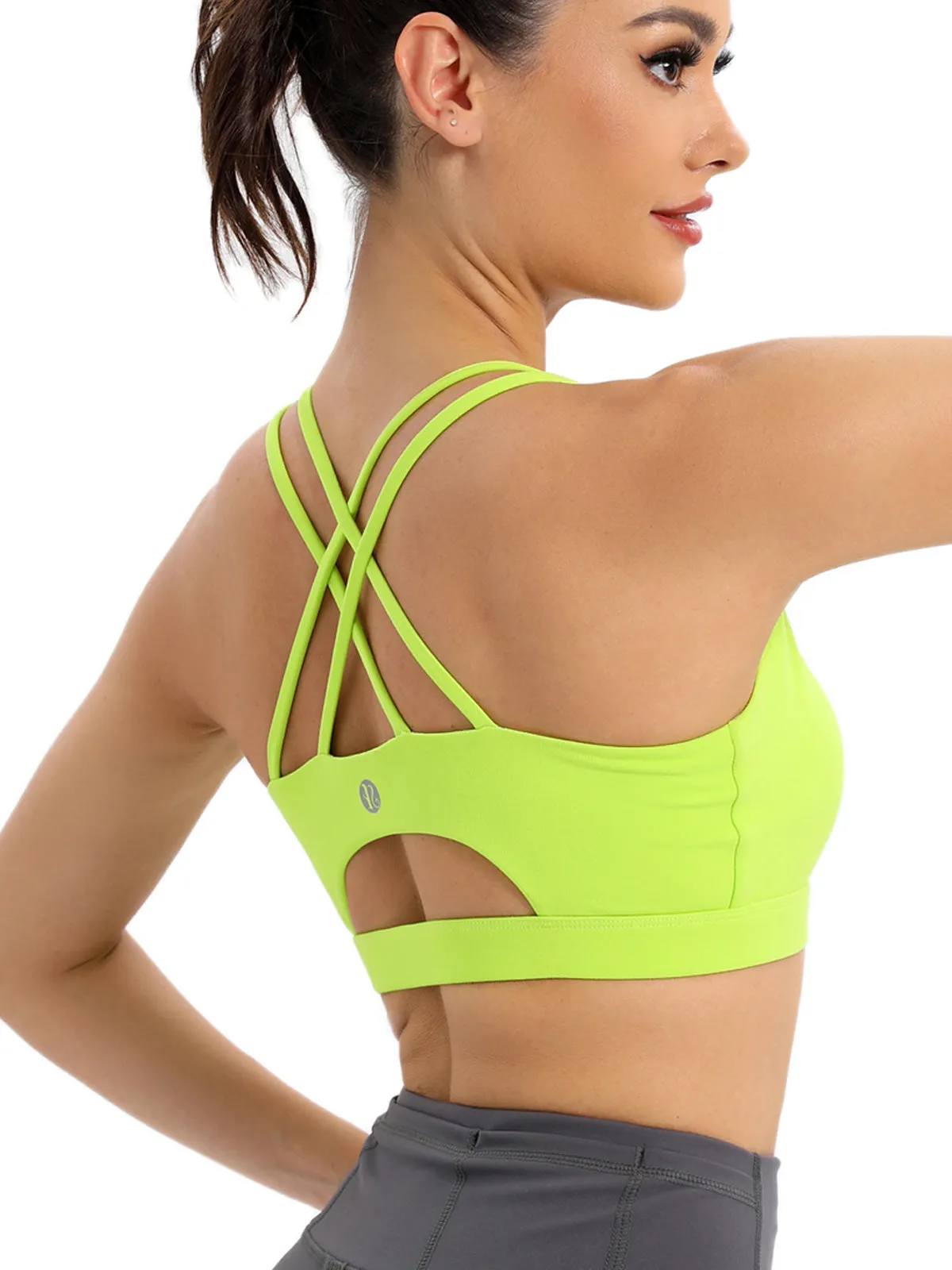 RUNNING GIRL Sports Bras for Women Backless Padded Sports Bra Tank Top Long Line Gym High Impact Sports Bra Push up