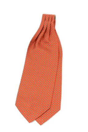 Rust Orange Printed Silk Ascot