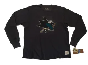 San Jose Sharks Retro Brand Gray Waffle Long Sleeve Pullover Sweatshirt