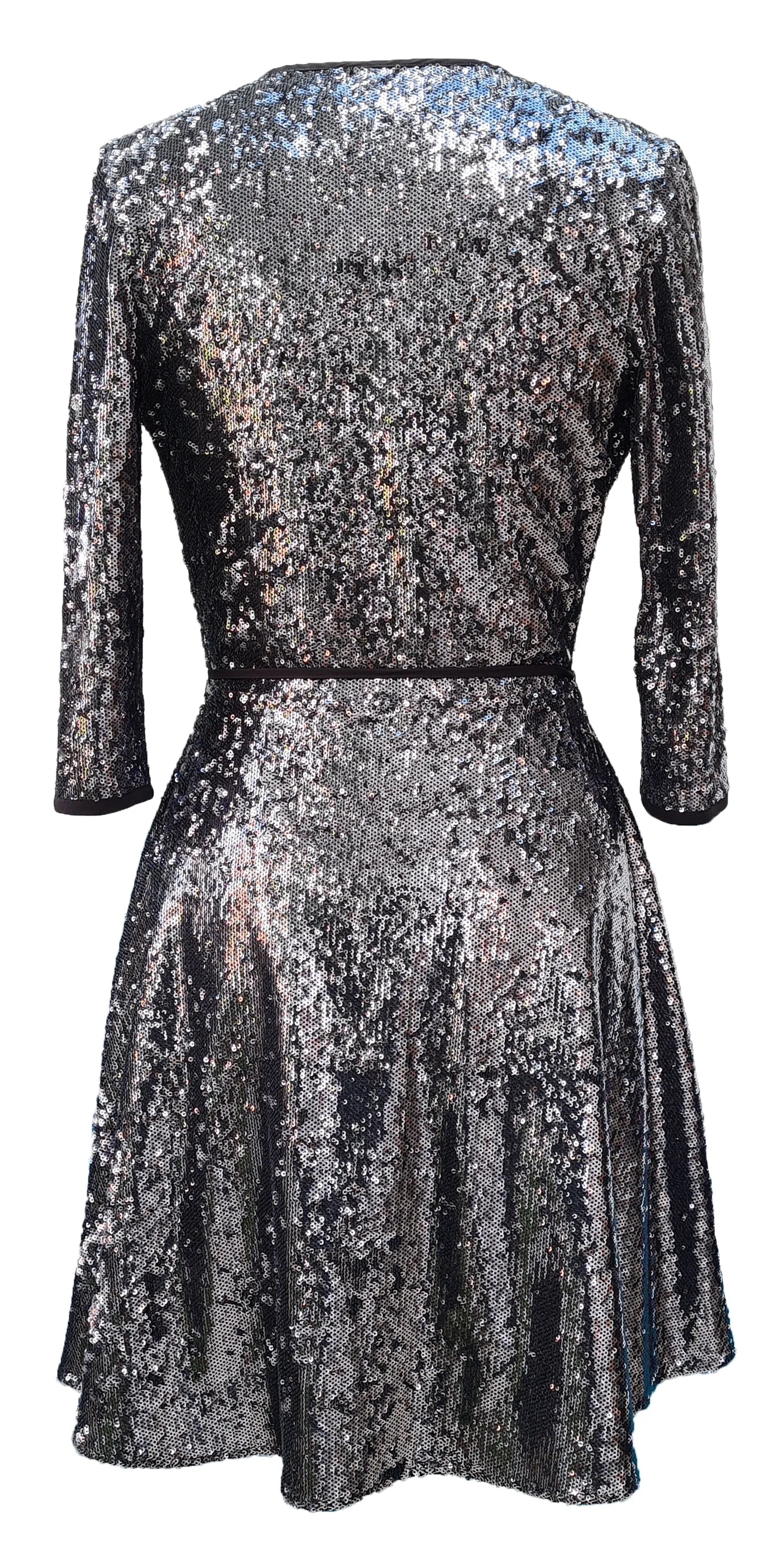 Santorini Dress DRC255 in Gunmetal Sequin