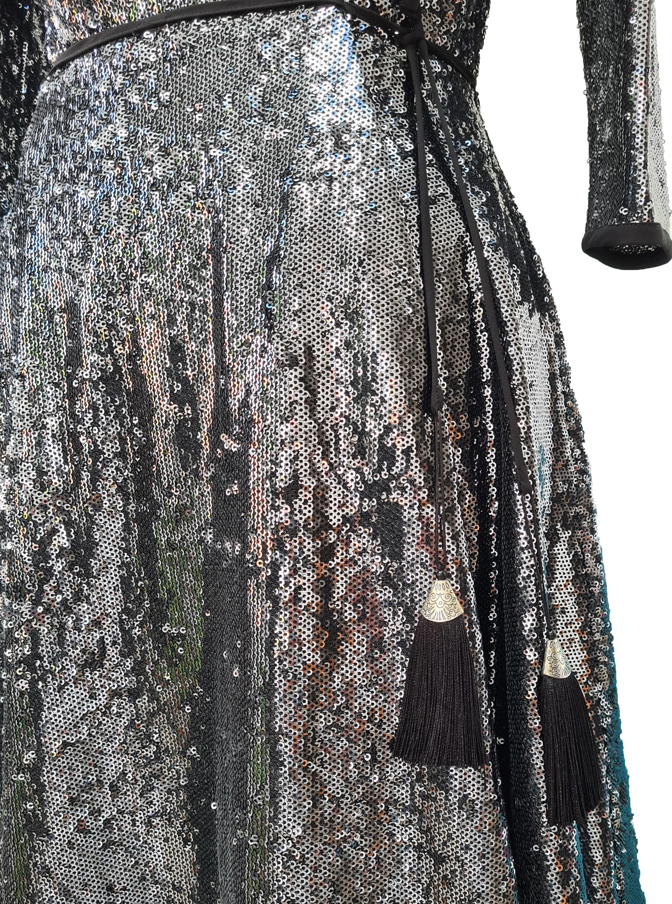 Santorini Dress DRC255 in Gunmetal Sequin