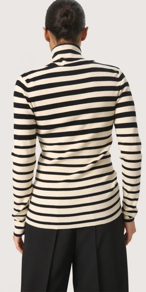 Soaked Graduated Stripe Turtleneck