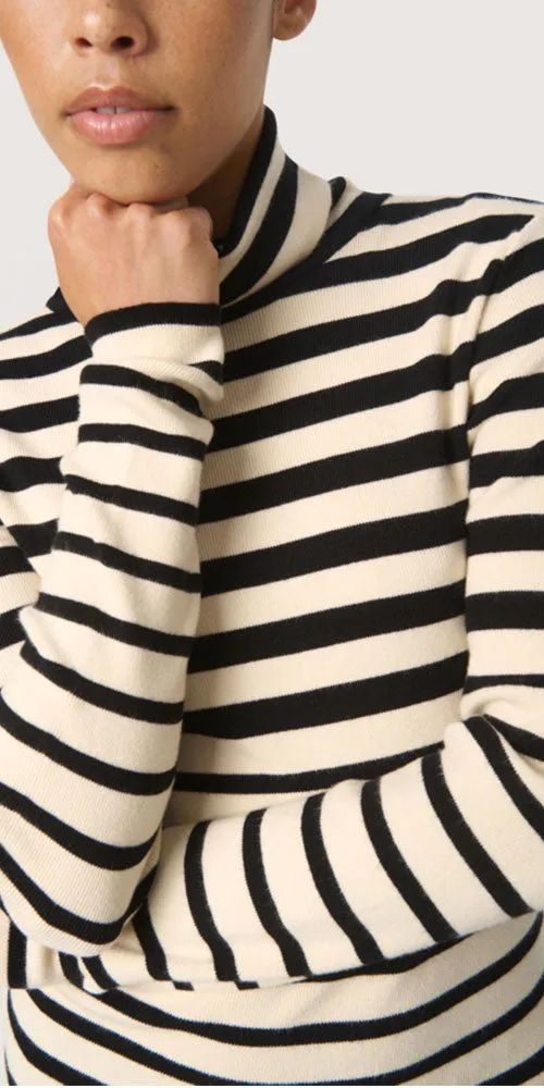 Soaked Graduated Stripe Turtleneck