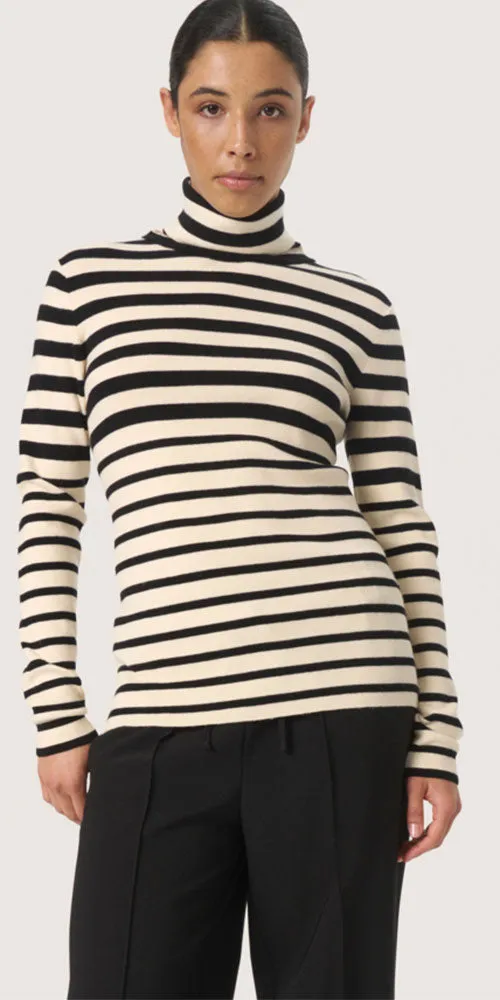 Soaked Graduated Stripe Turtleneck