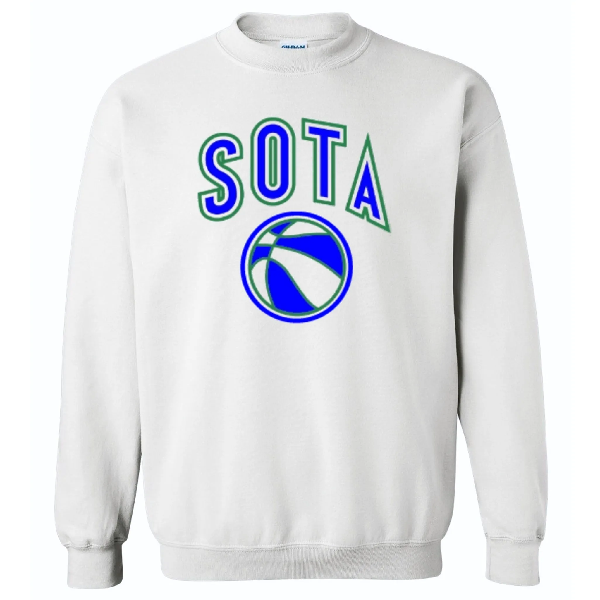 Sota Retro Basketball White Pullover Crewneck