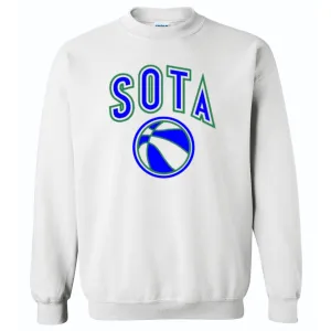 Sota Retro Basketball White Pullover Crewneck