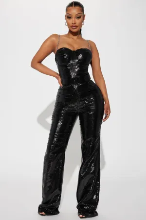 Special Feeling Sequin Jumpsuit - Black