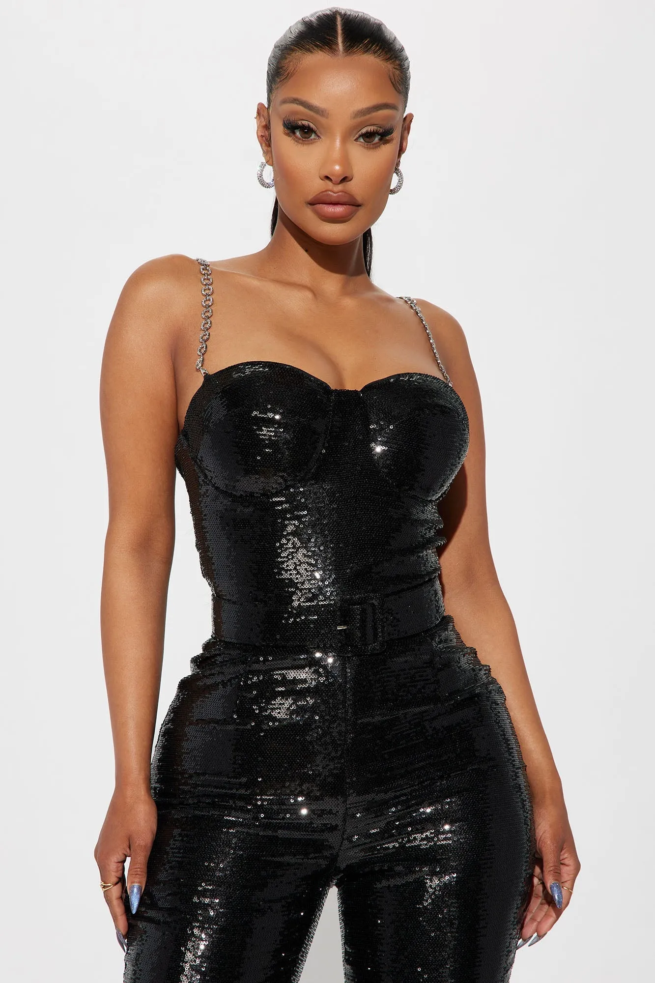 Special Feeling Sequin Jumpsuit - Black