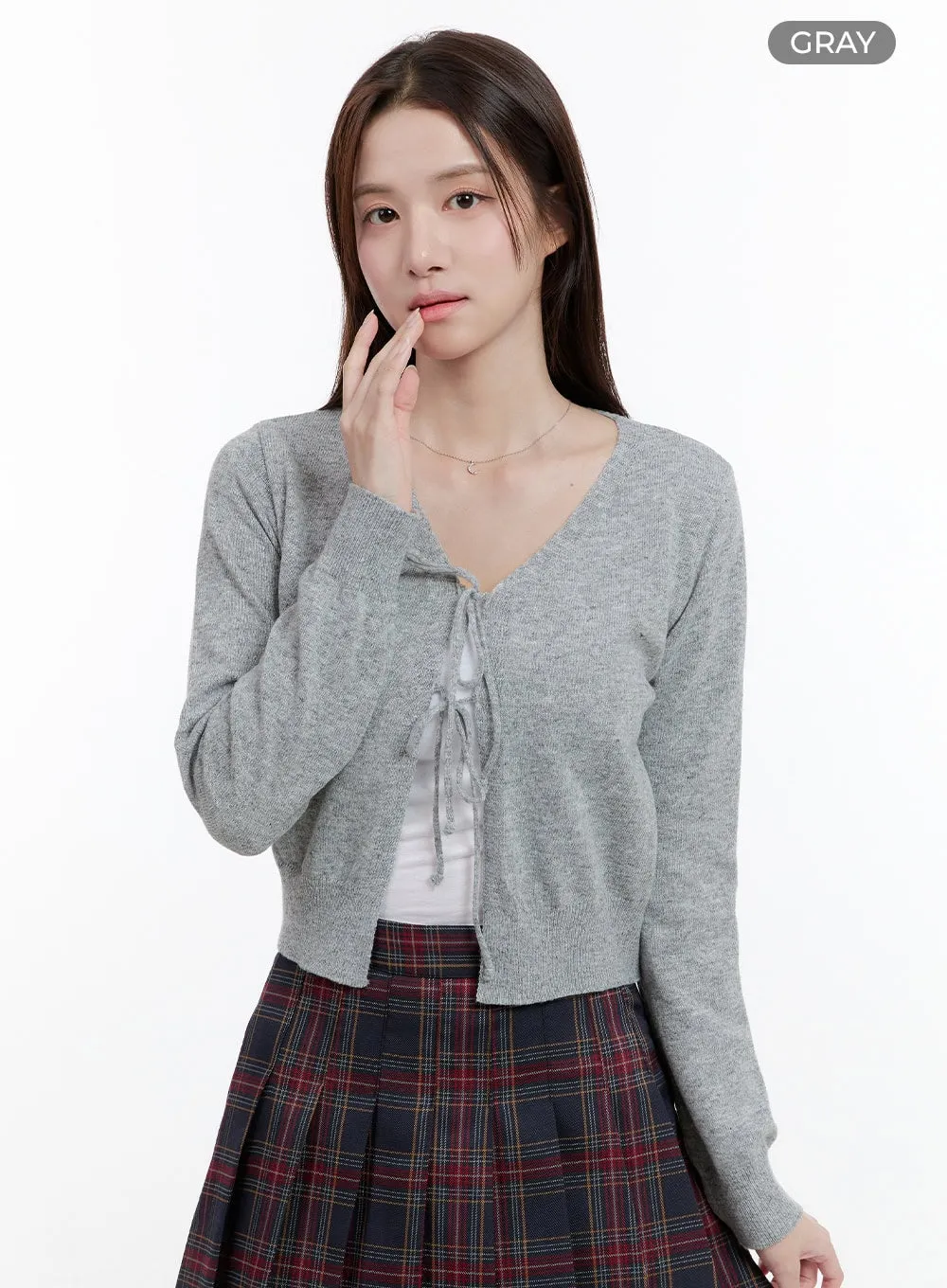 Strap Solid Knit Cardigan OG428