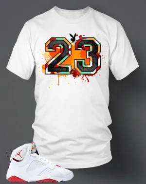 T-Shirt To Match Retro Air Jordan 7 Hare 23 Bunny Shoe