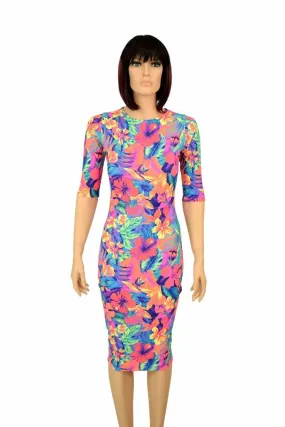 Tahitian Floral Wiggle Dress