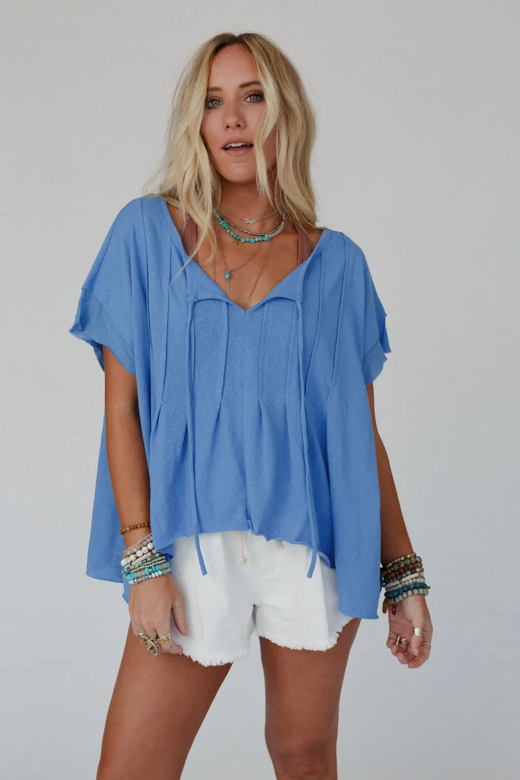 The Nest Sweet Pleats Top - Blue