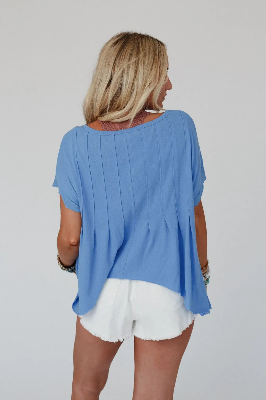 The Nest Sweet Pleats Top - Blue