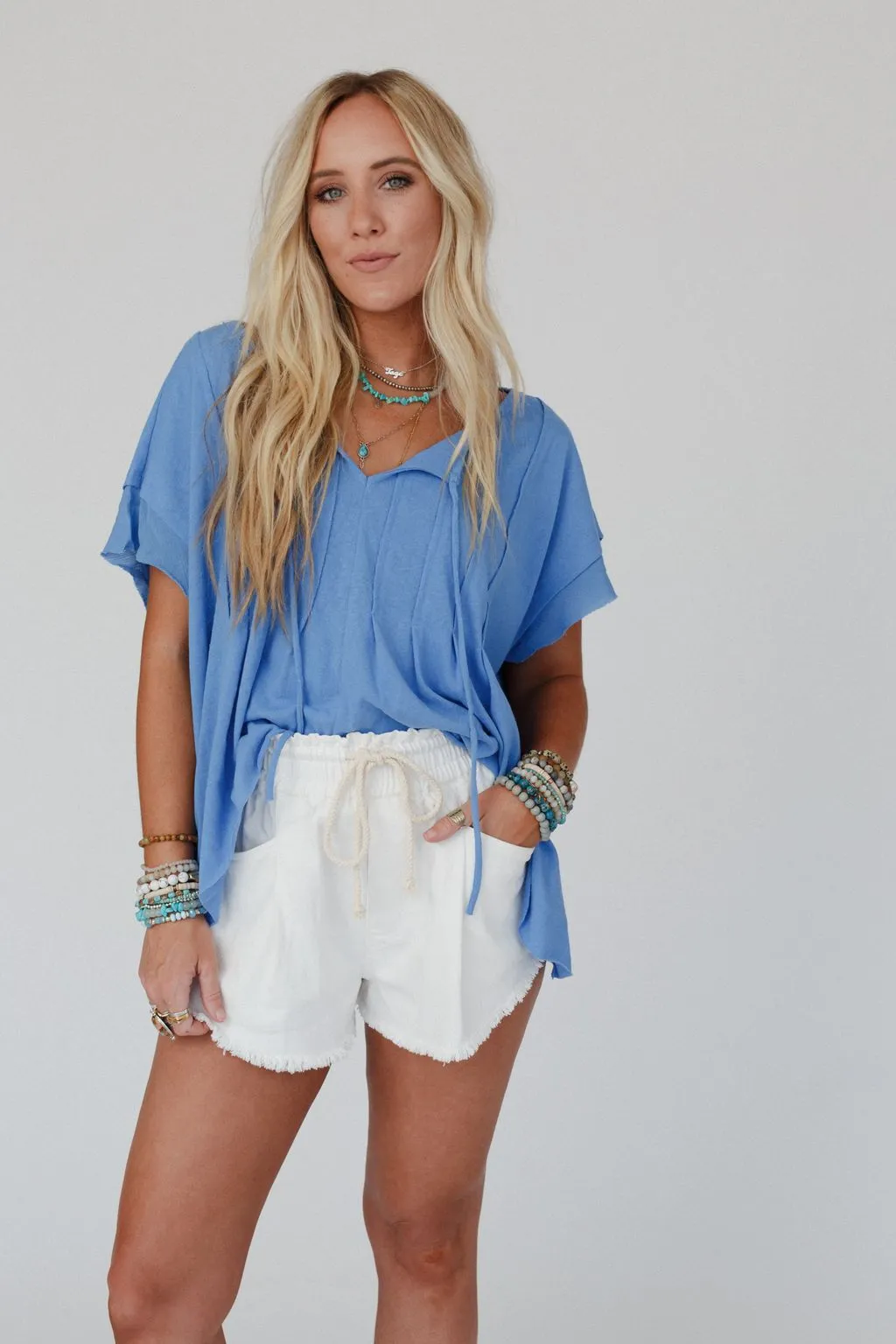 The Nest Sweet Pleats Top - Blue