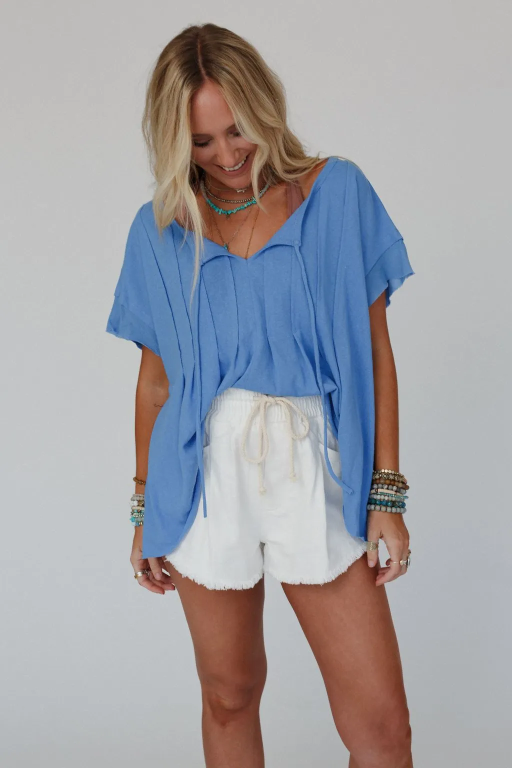 The Nest Sweet Pleats Top - Blue