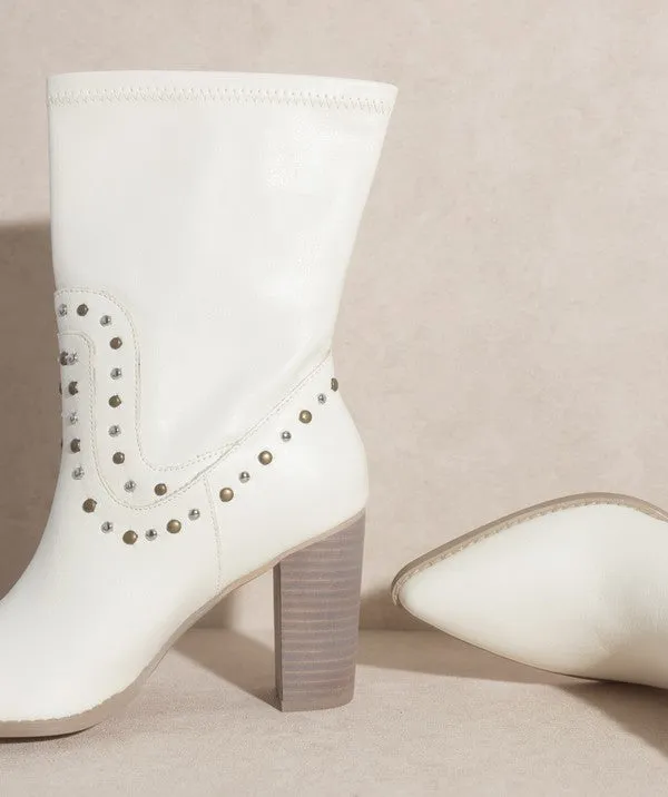 The Paris - High-cut Studded Boots