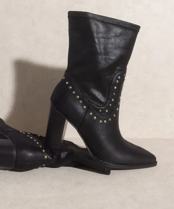 The Paris - High-cut Studded Boots