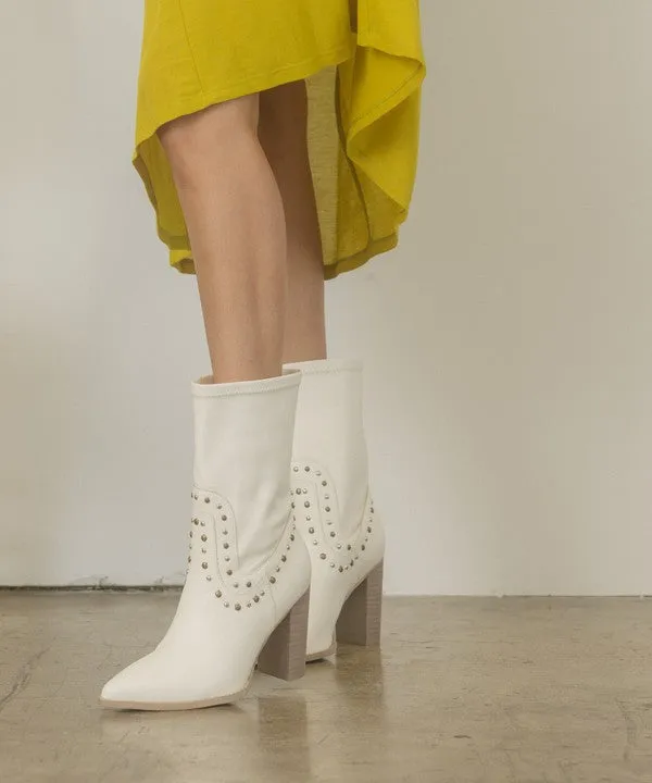 The Paris - High-cut Studded Boots