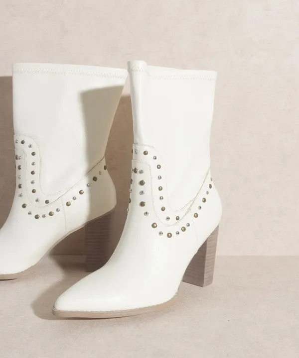 The Paris - High-cut Studded Boots