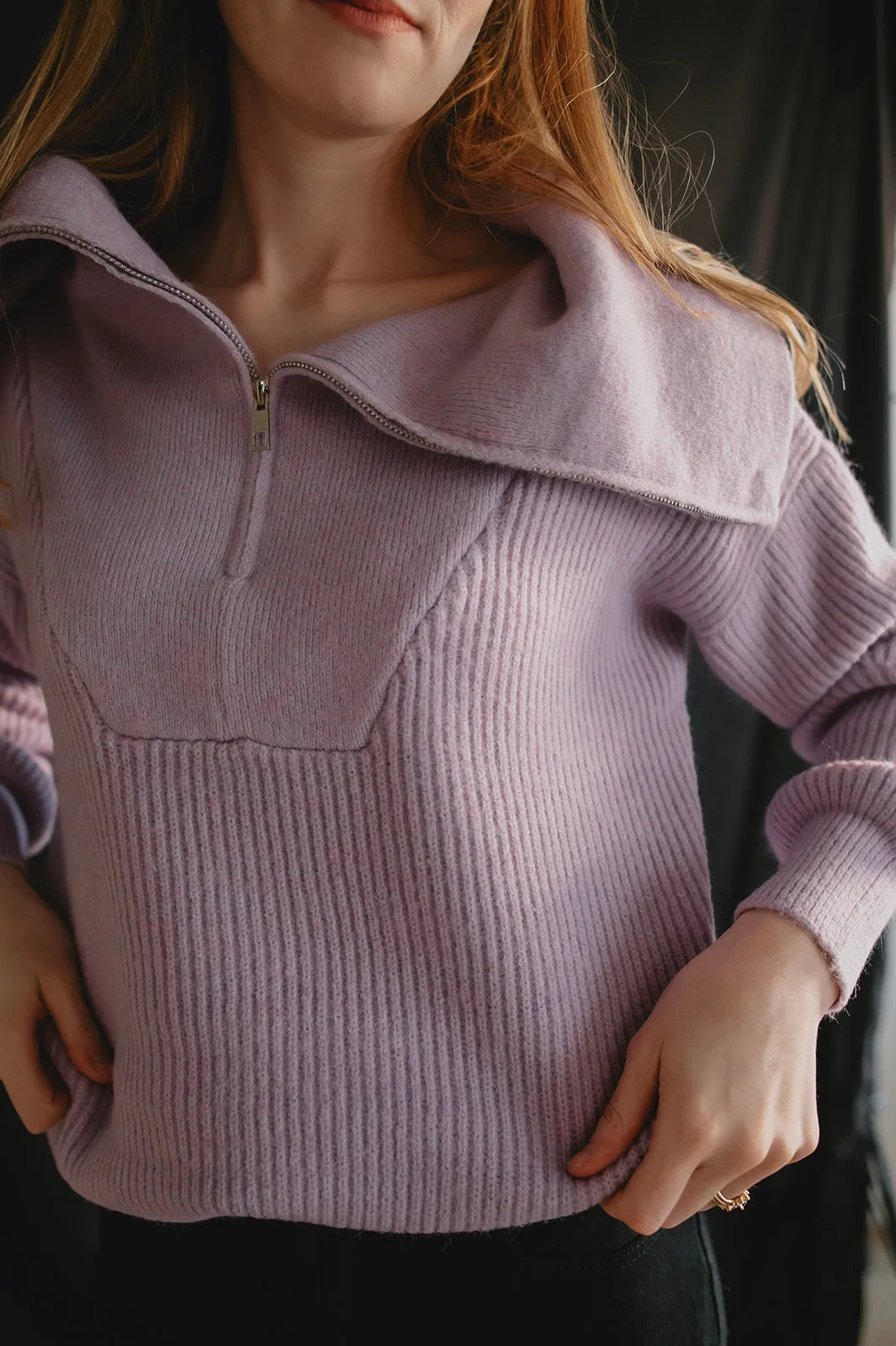 The Tiana Zip Turtleneck Sweater