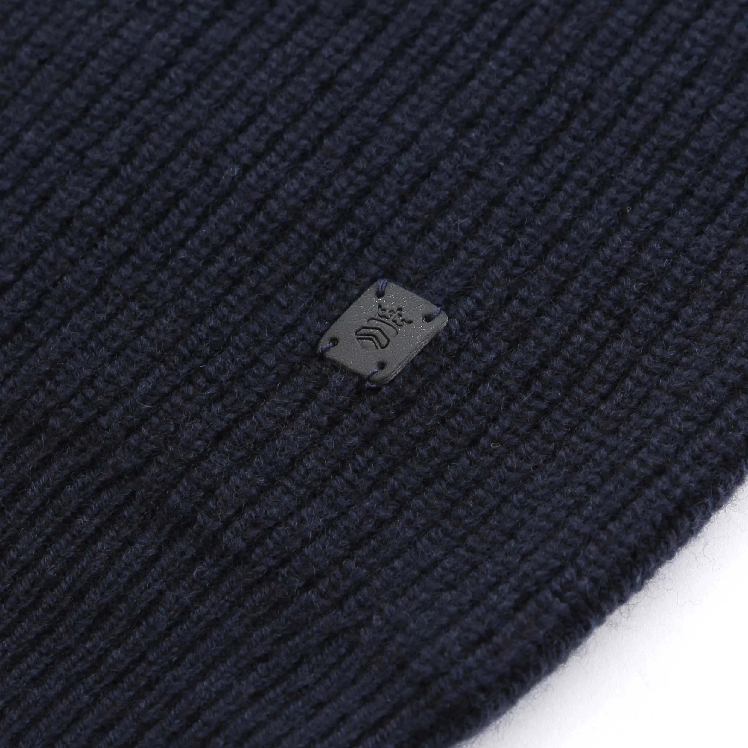 Thomas Maine 1/4 Zip Lambs Wool Knitwear in Navy