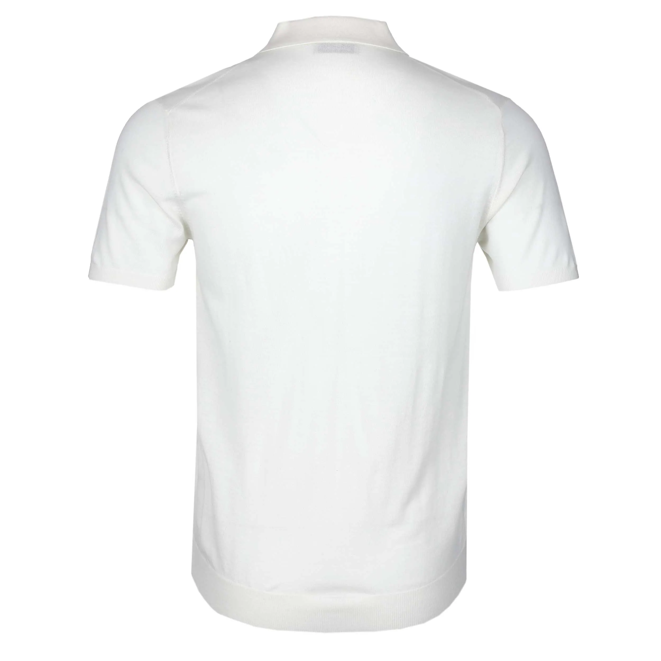 Thomas Maine Knitted Basic Polo Shirt in Off White