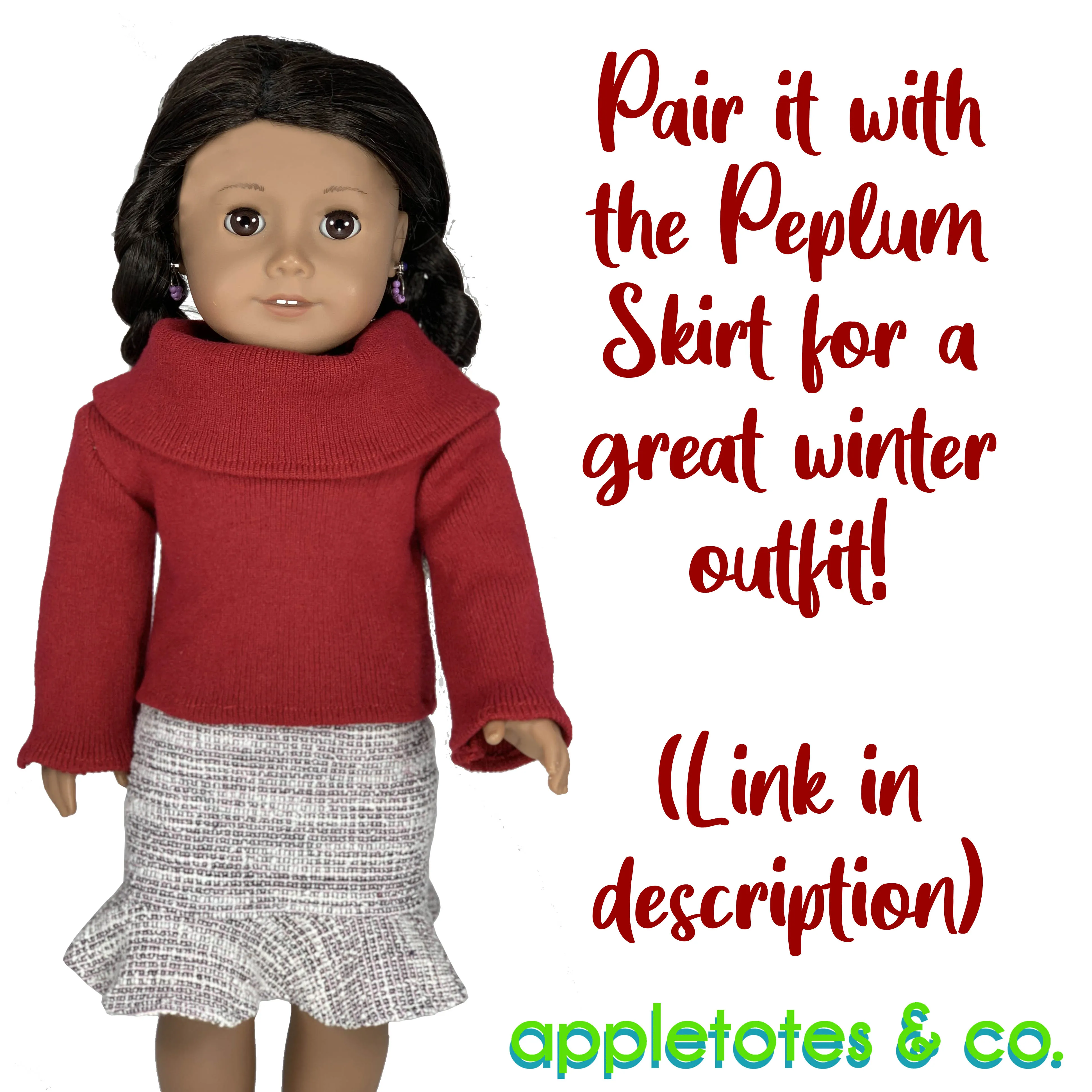 Turtleneck Sweater Sewing Pattern for 18 Inch Dolls