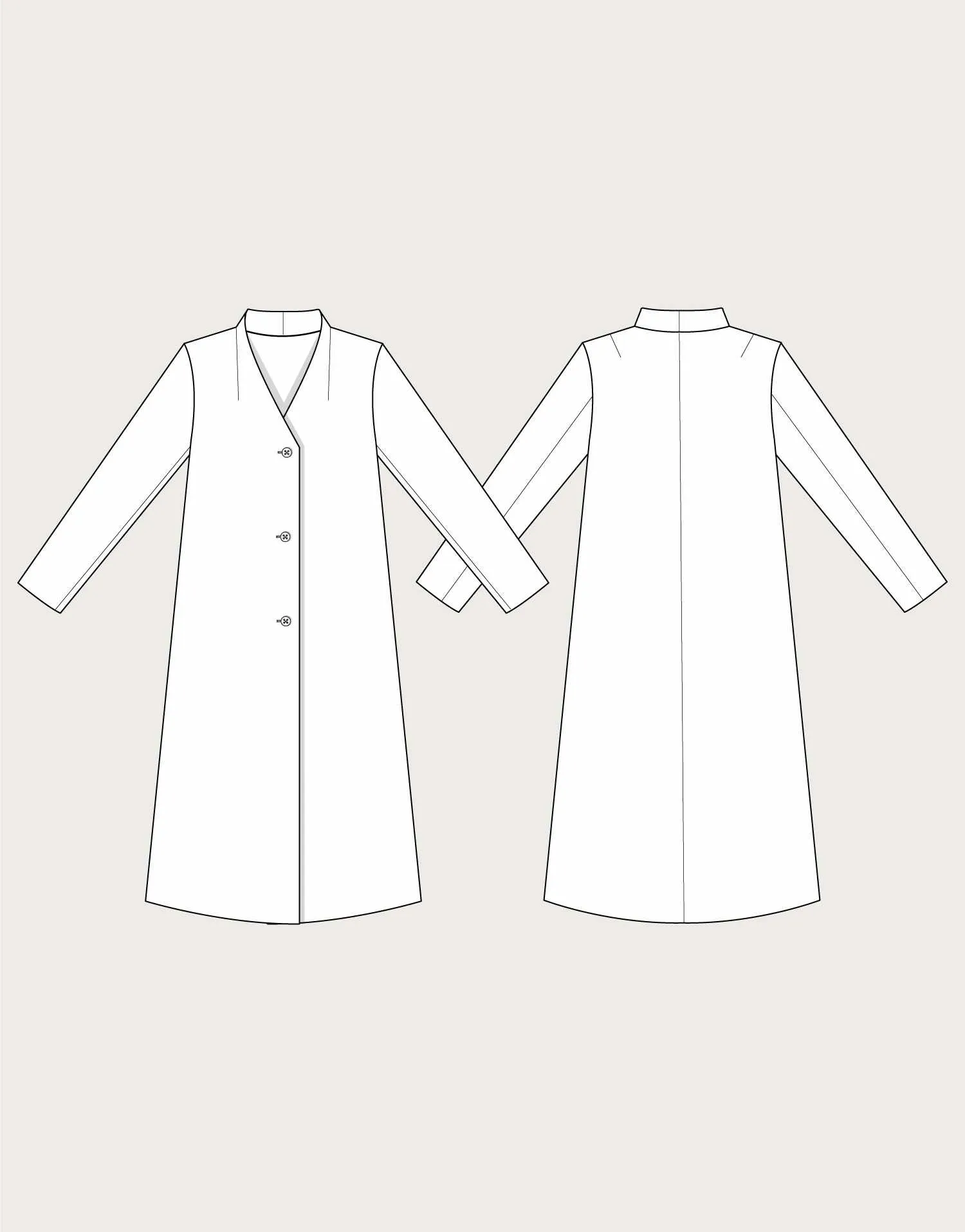 V-Neck Coat Sewing Pattern, The Assembly Line