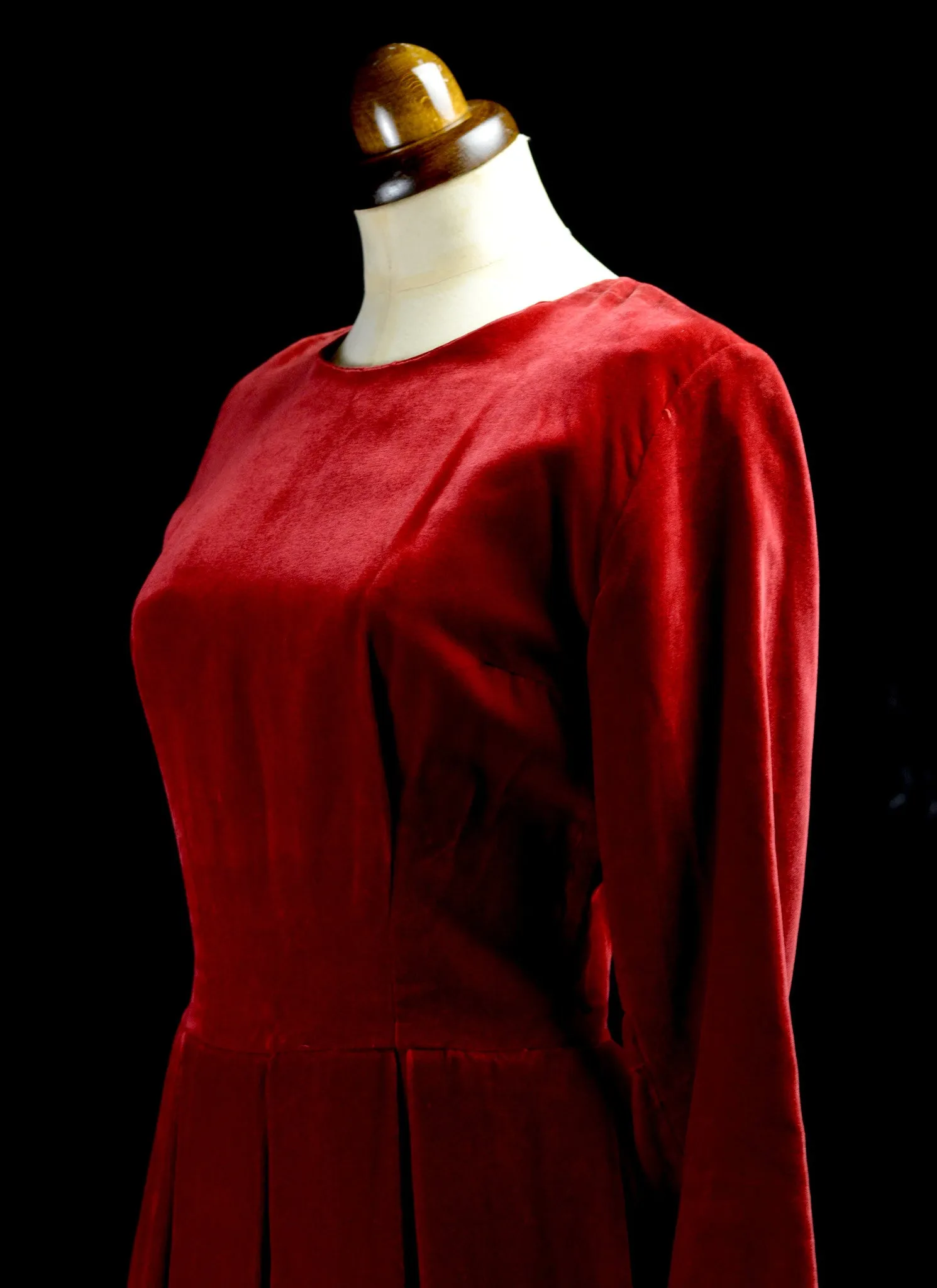 Vintage 1950s Red Velvet Dress