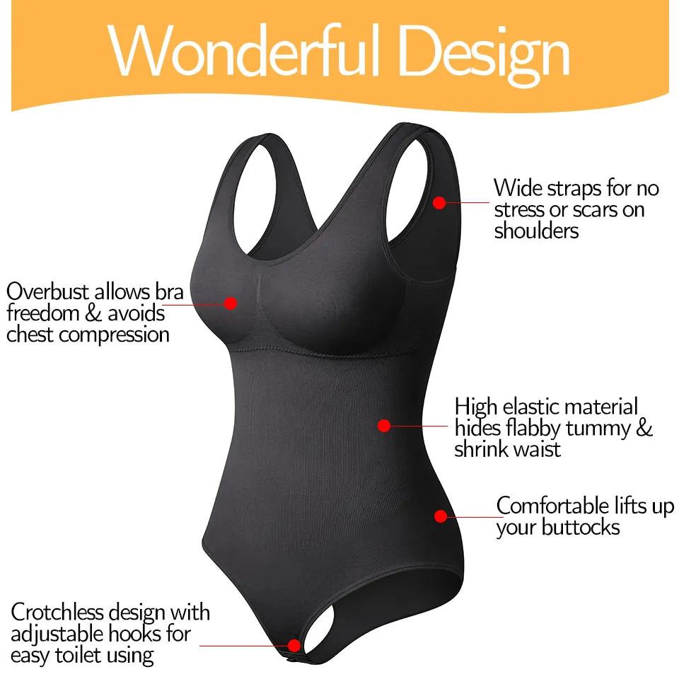 Women Shapewear Bodysuit Waist Trainer Vest Full Body Shaper Bodysuits  Underwear Sexy V Neck Tank Tops