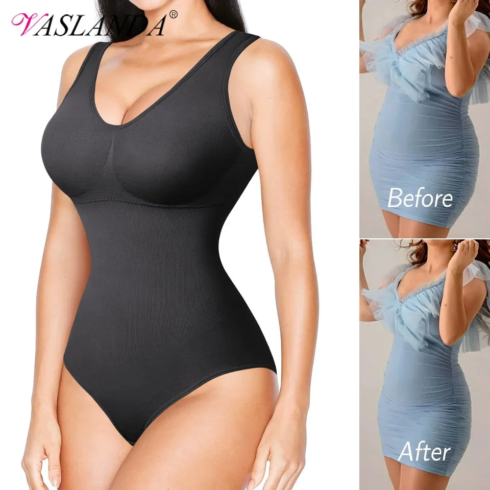 Women Shapewear Bodysuit Waist Trainer Vest Full Body Shaper Bodysuits  Underwear Sexy V Neck Tank Tops