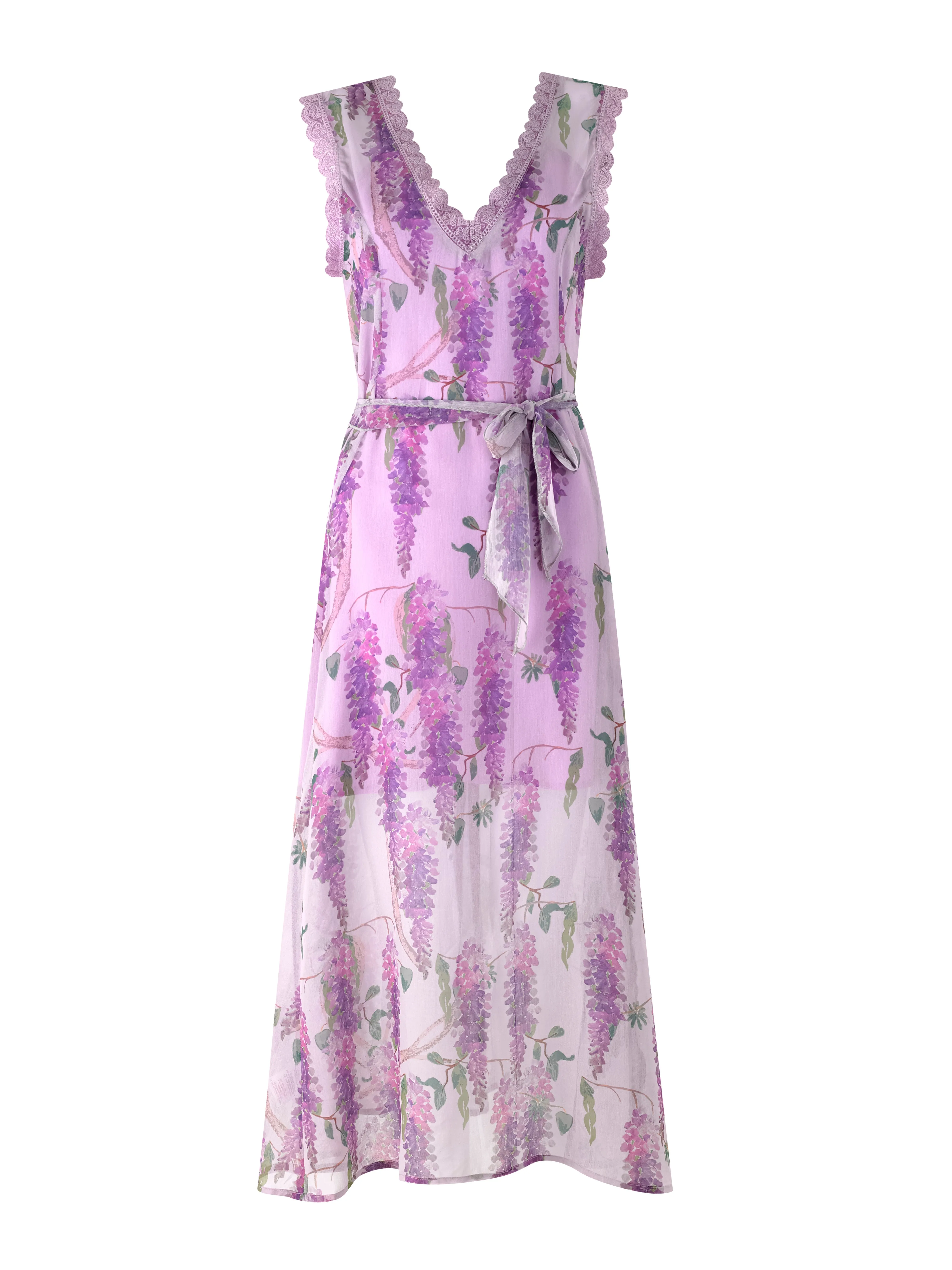 Womens Chiffon Nightdress Lilac Wisteria