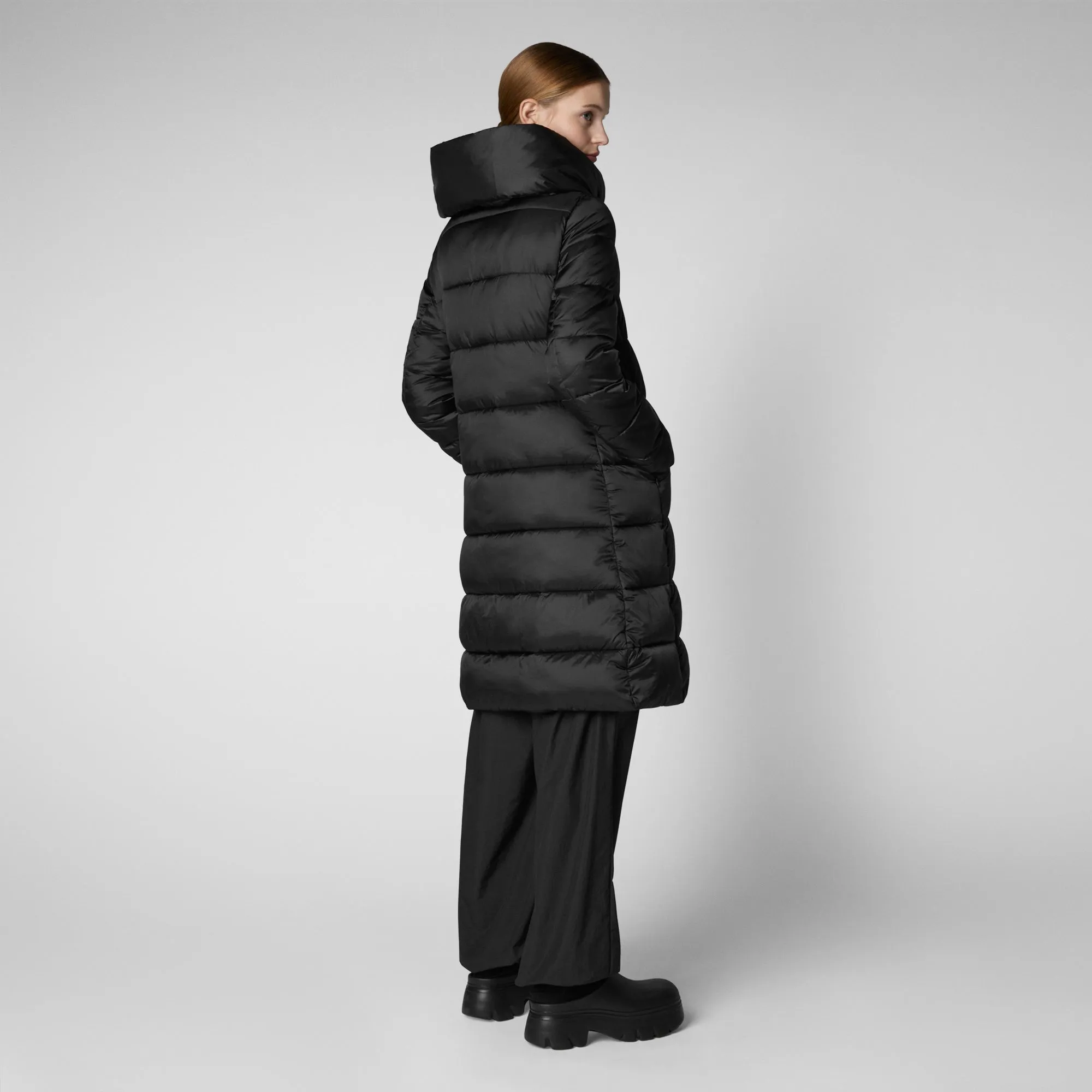 Women's Hooded Animal free Puffer Lysa Coat Black