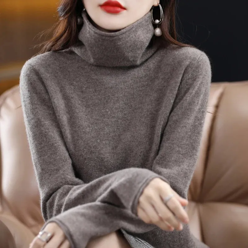 Wool Cashmere Sweater Women's with Long Sleeve