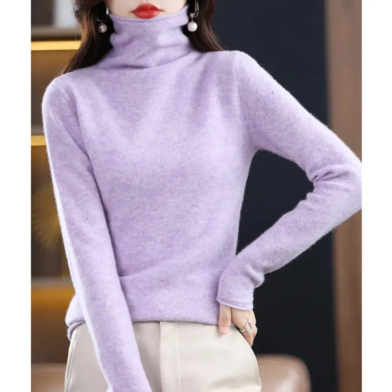 Wool Cashmere Sweater Women's with Long Sleeve