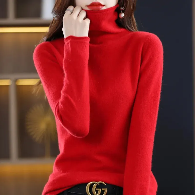 Wool Cashmere Sweater Women's with Long Sleeve