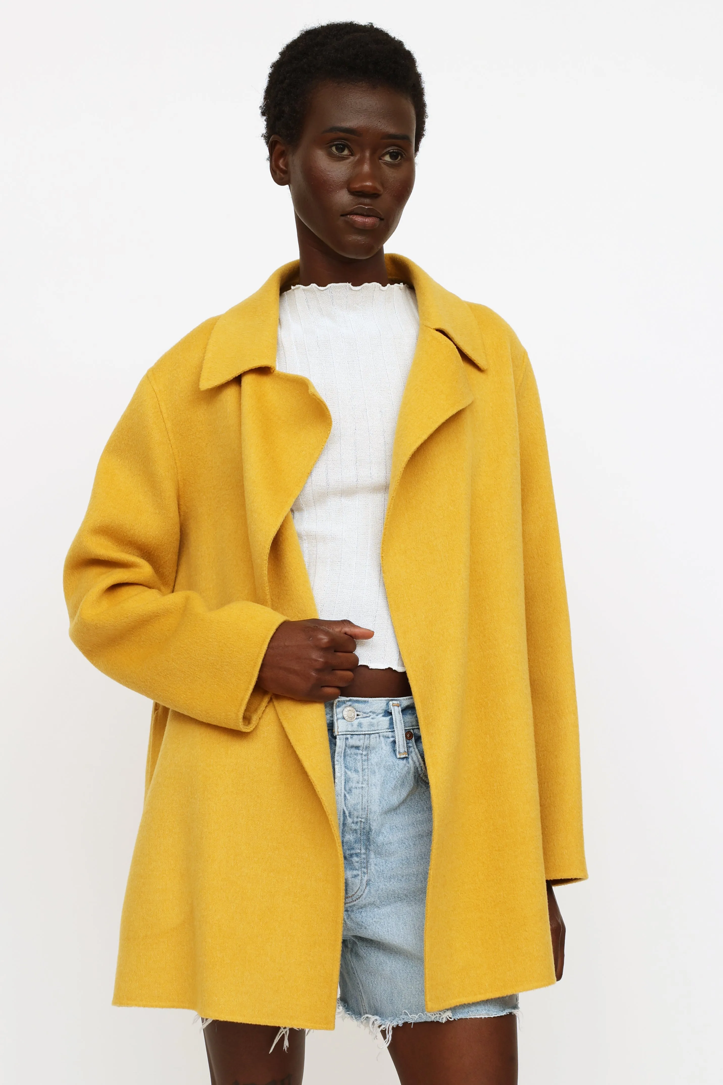 Yellow Wool & Cashmere  Coat