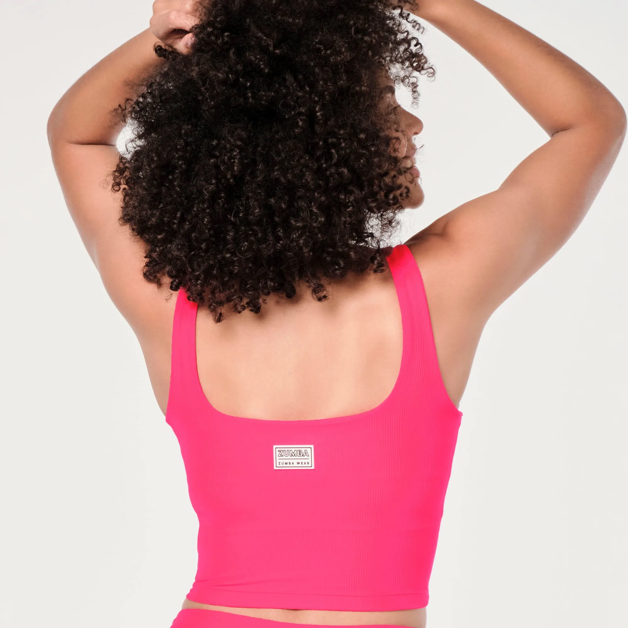 Zumba® Prep Crop Tank With Shelf Bra - Pink Happy