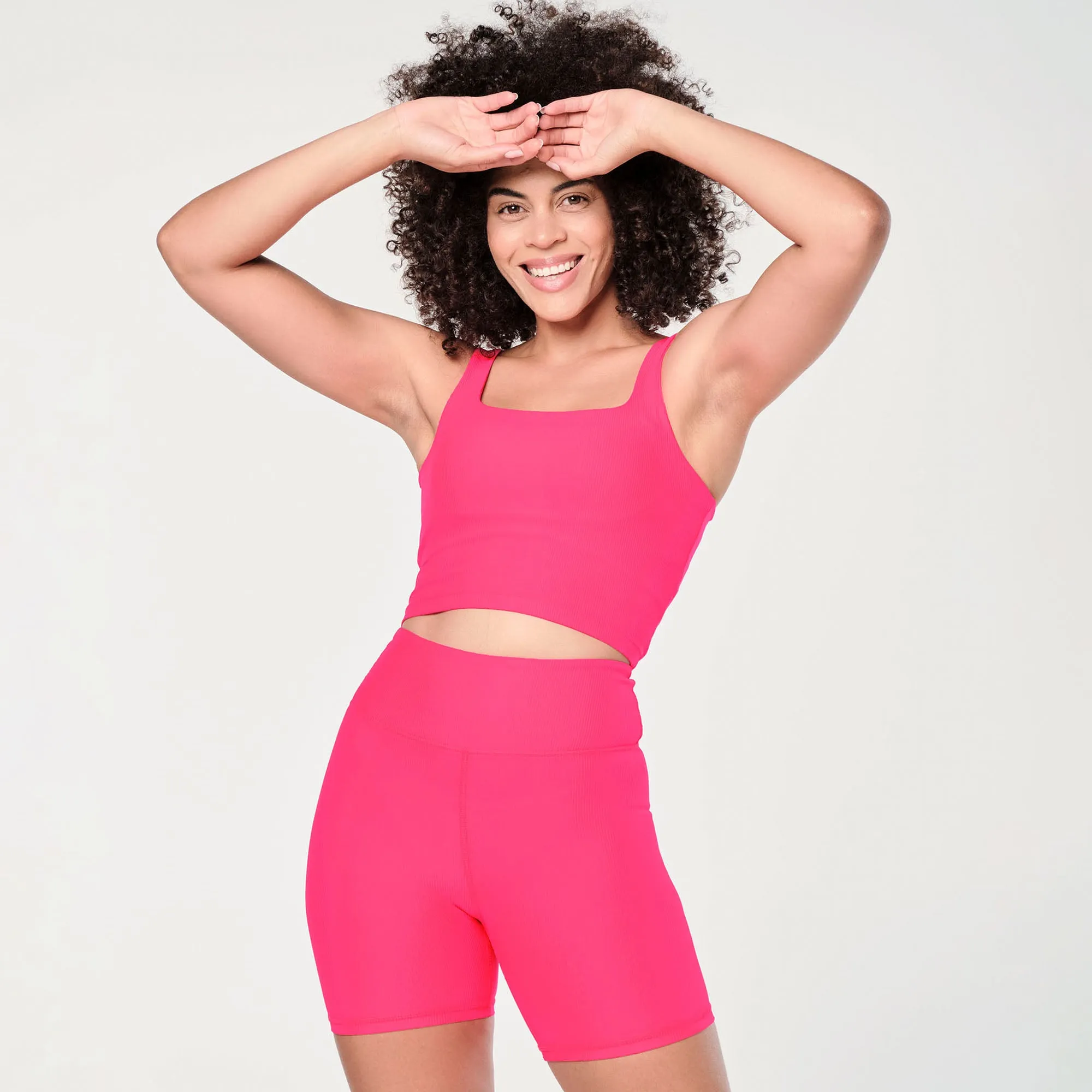 Zumba® Prep Crop Tank With Shelf Bra - Pink Happy