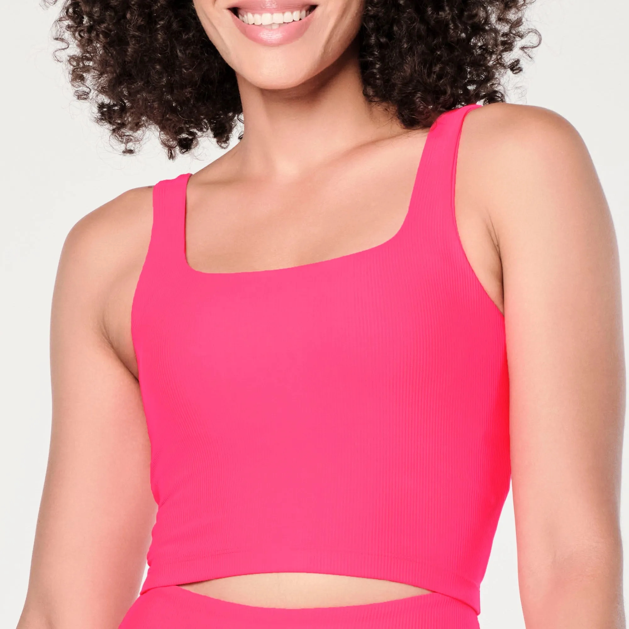 Zumba® Prep Crop Tank With Shelf Bra - Pink Happy